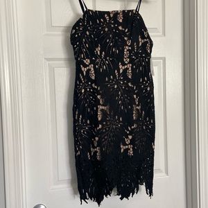 Aqua black lace mini cocktail dress NWT